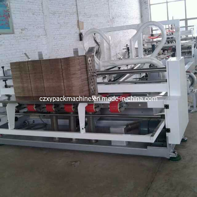 Kraft Corrugated Box Automatic Folding Gluing Strapping Line