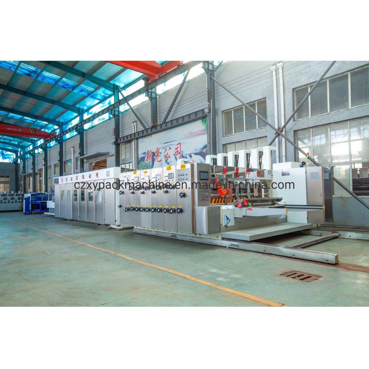 4colors Printing Gluing Corrugated Carton Box Making Line