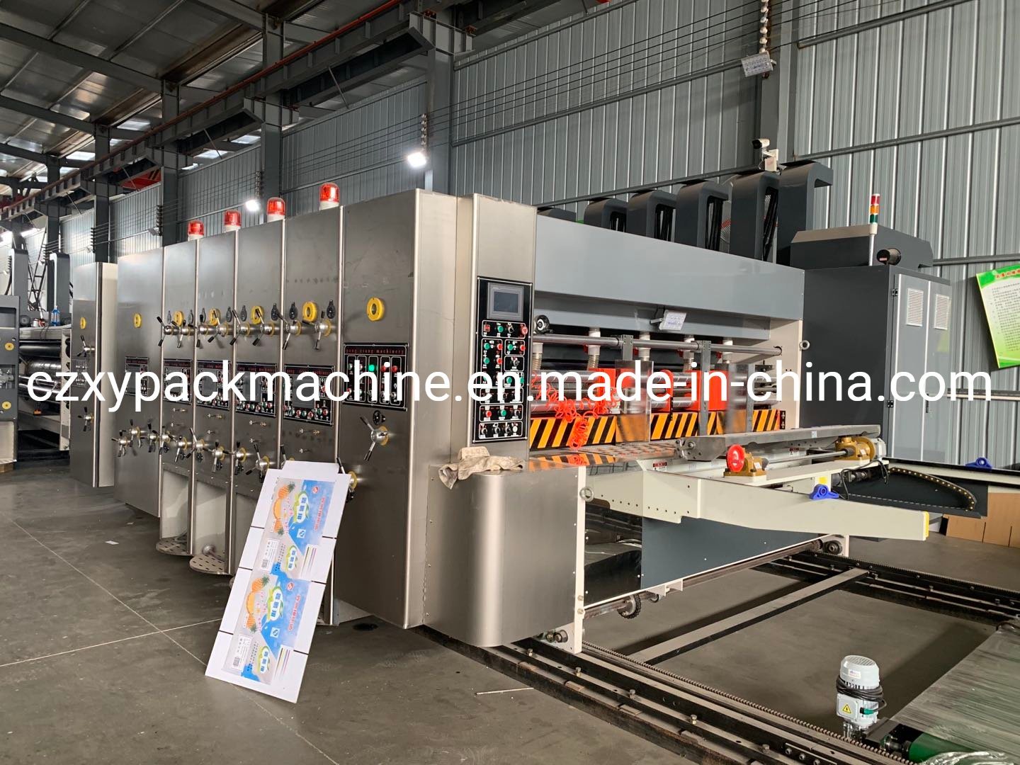4 Colors Carton Printing Slotting Die Cutting Machine with Stacker