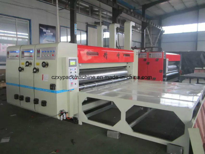 Automatic Chain Feeder 2 Color Flexo Printing Slotting and Die Cutting Machine