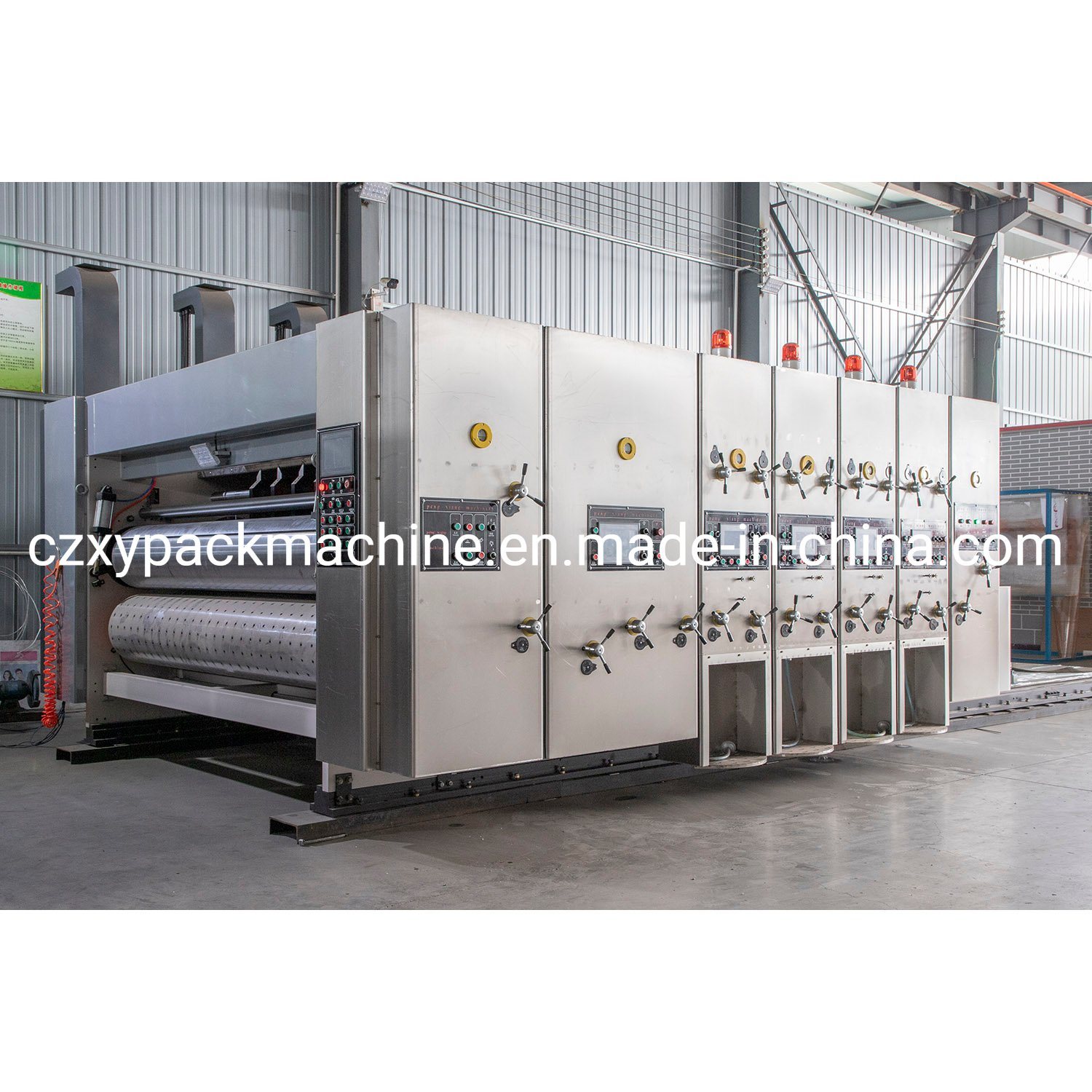 3 Colors Full Automatic Corrugated Cardboard Printing Machine with Slotting and Die Cutting