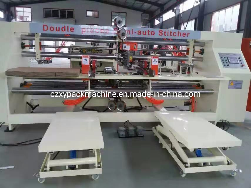 Semi-Automatic Double Head Corrugated Box Stapling Machinery